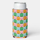 Lächelnde Monsterblockgesichte Selters Dosenkühler (Seltzer Vorderseite)