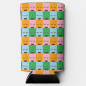 Lächelnde Monsterblockgesichte Selters Dosenkühler (Vorderseite)