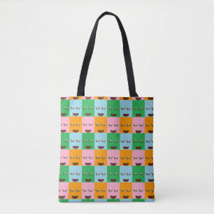 Lächelnde Monsterblockgesichte Tasche