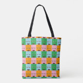 Lächelnde Monsterblockgesichte Tasche (Rückseite)
