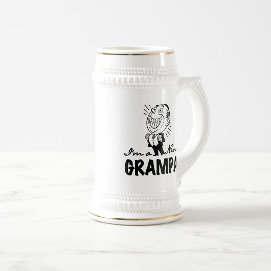 Lächelnde neue Grampa T - Shirts und Geschenke Bierglas (VorderseiteRechts)