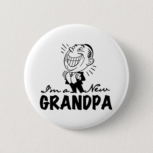Lächelnde neue Großvater-T - Shirts und Geschenke Button (Vorderseite)