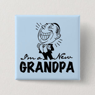 Lächelnde neue Großvater-T-Shirts und Geschenke Button