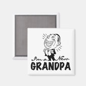 Lächelnde neue Großvater-T-Shirts und Geschenke Magnet (Vorderseite/Rückseite)
