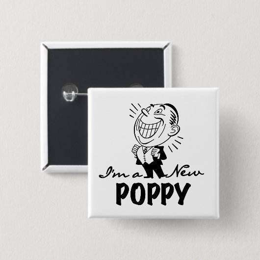 Lächelnde neue Mohnblüten und T - Shirt Button (Vorne & Hinten)