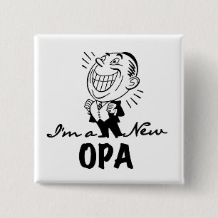 Lächelnde neue Opa T - Shirts und Geschenke Button