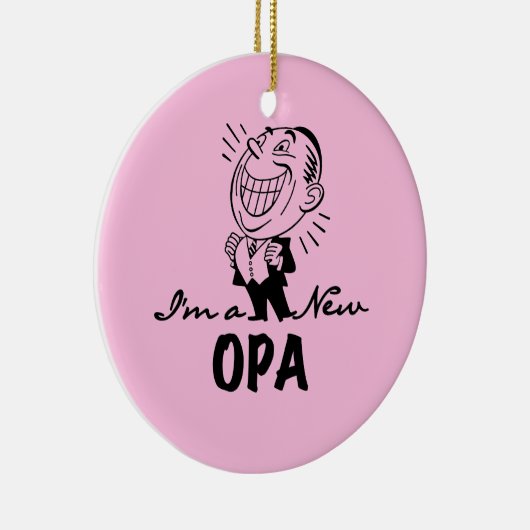 Lächelnde neue Opa T - Shirts und Geschenke Keramikornament (Rechts)