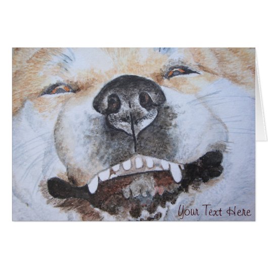 Lächelnde niedliche Akita (Vorderseite (Horizontal))