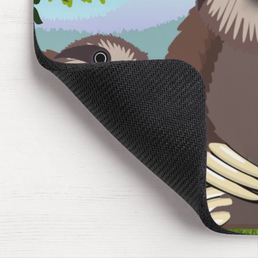 Lächelnde Niedliche Schlitze Mit Monogramm Mousepad (Ecke)