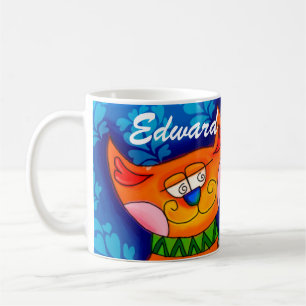 Lächelnde Orange Tabby Cat Kaffeetasse
