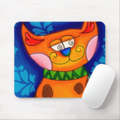 Lächelnde Orange Tabby Cat Mousepad (Mit Mouse)