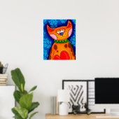 Lächelnde Orange Tabby Cat Poster (Heimbüro)