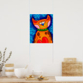 Lächelnde Orange Tabby Cat Poster (Küche)