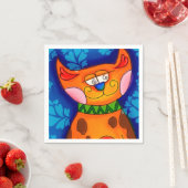 Lächelnde Orange Tabby Cat Serviette (Beispiel)