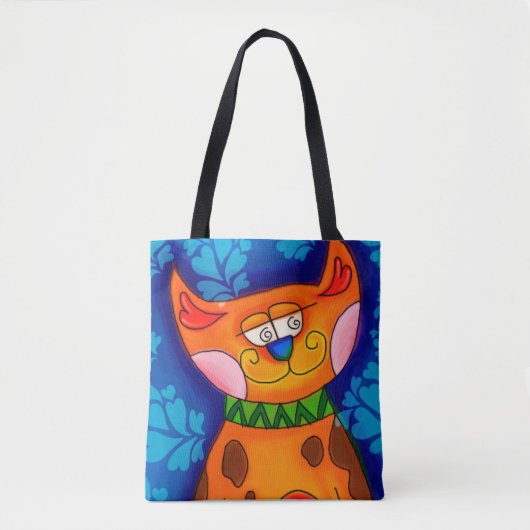 Lächelnde Orange Tabby Cat Tasche (Vorderseite)