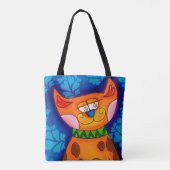 Lächelnde Orange Tabby Cat Tasche (Rückseite)
