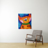 Lächelnde Orange Tabby Cat Wandteppich (Beispiel)