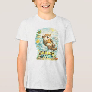 Lächelnde Otter Tri-Blend Shirt