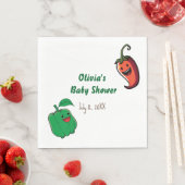 Lächelnde Paprikaschoten Babydusche Serviette (Beispiel)