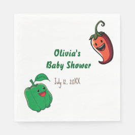 Lächelnde Paprikaschoten Babydusche Serviette