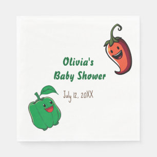 Lächelnde Paprikaschoten Babydusche Serviette