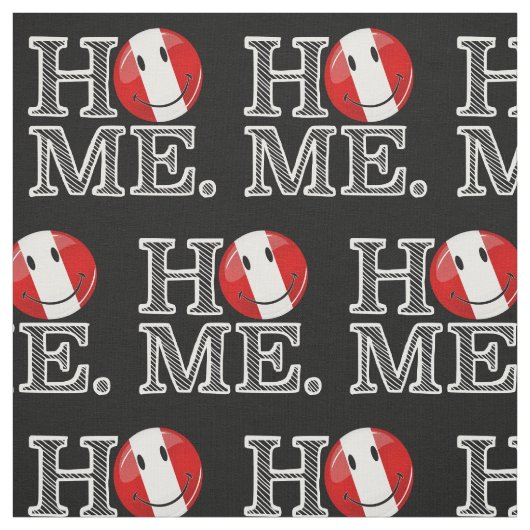 Lächelnde peruanische Flagge| Hauswärmer Stoff (Muster)