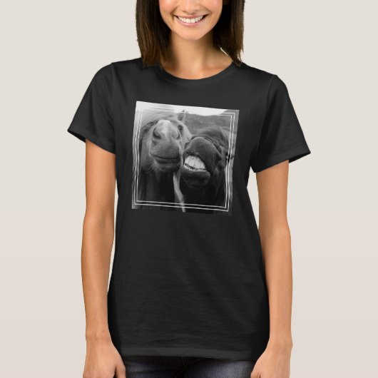 Lächelnde Pferde Getty Bild-| T-Shirt (Vorderseite)