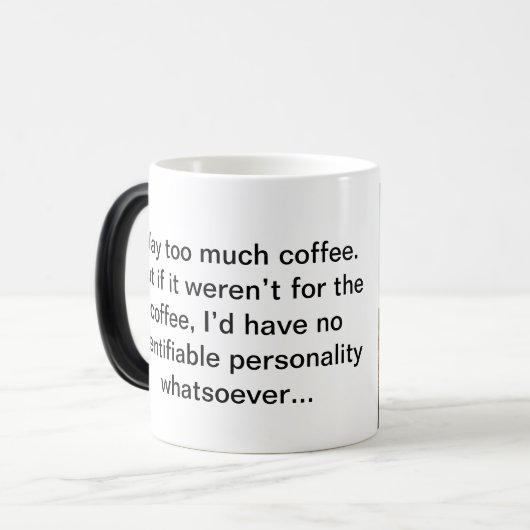 Lächelnde Pferdeverschwindende Kaffee-Tasse Verwandlungstasse (Vorderseite Links)