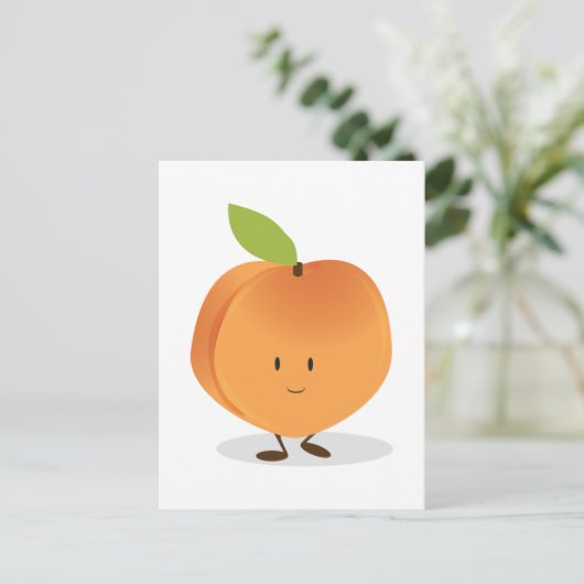 Lächelnde Pfirsich Postkarte (Stehend Vorderseite)