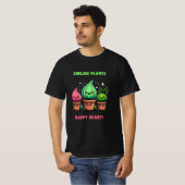 Lächelnde Pflanze, Happy Heart - Kawaii Naturdesig T-Shirt (Vorne ganz)