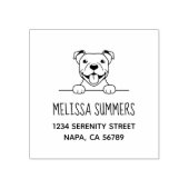 Lächelnde Pit Bull-Dog-Adresse Gummistempel (Prägung)