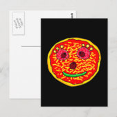 Lächelnde Pizza-Gesicht-Illustrationsdesign Postkarte (Vorne/Hinten)