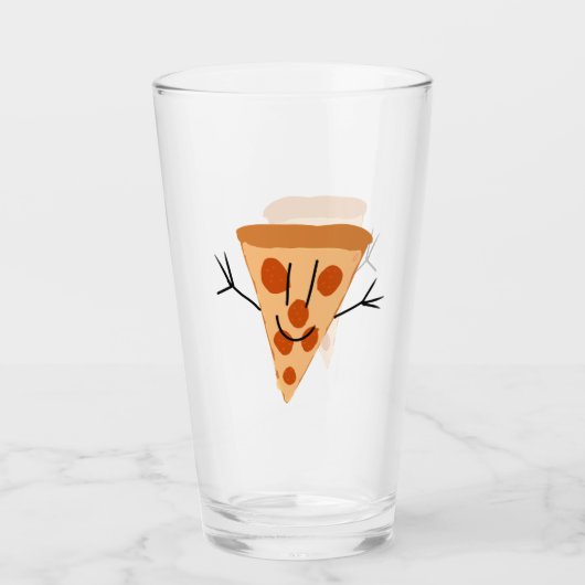 Lächelnde Pizza Glas (Vorderseite)