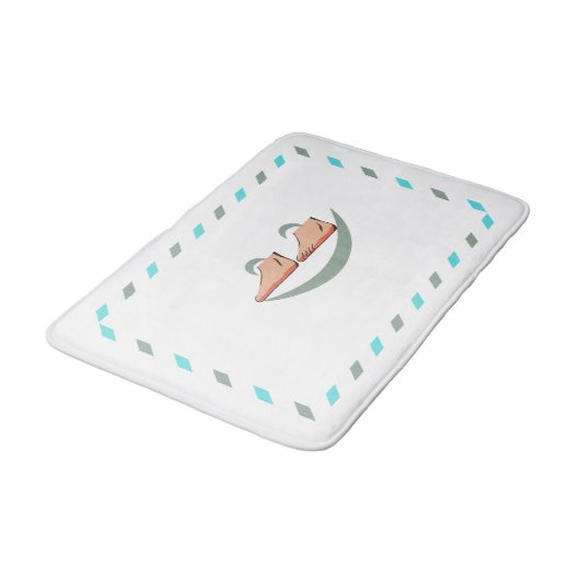 Lächelnde Plüsch Feet Bathmat mit dekorativem Fram Badematte (Schrägansicht)