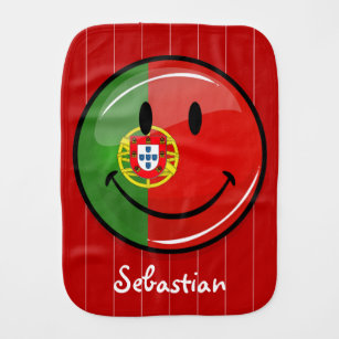 Lächelnde portugiesische Flagge Baby Spucktuch