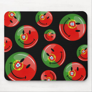 Lächelnde portugiesische Flagge Mousepad