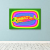 Lächelnde psychedelische Wal gewickelt Leinwand (Insitu (Holzboden))