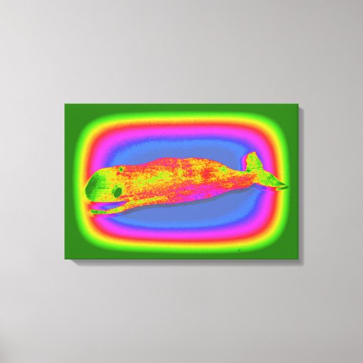 Lächelnde psychedelische Wal gewickelt Leinwand (Vorderseite)
