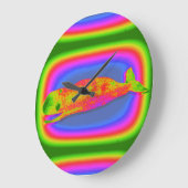 lächelnde psychedelische Wal-Uhr Große Wanduhr (Winkel)