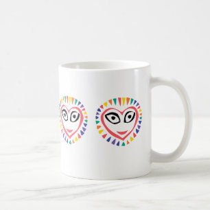 Lächelnde Rainbow Heart Tasse
