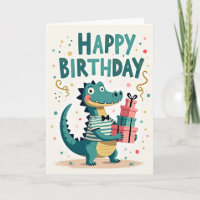 Lächelnde Reptilien-Geschenke Geburtstagskarte