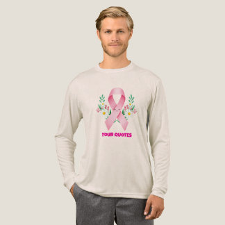 Lächelnde rosa Brustkrebs-Bewusstseins-Schleife Tri-Blend Shirt
