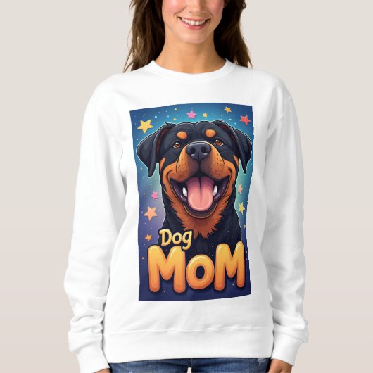 Lächelnde Rottweiler-Hundemutter Sweatshirt (Vorderseite)