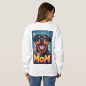 Lächelnde Rottweiler-Hundemutter Sweatshirt (Schwarz voll)