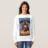 Lächelnde Rottweiler-Hundemutter Sweatshirt (Vorne ganz)
