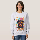 Lächelnde Rottweiler-Hundemutter Sweatshirt (Vorne ganz)