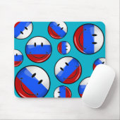 Lächelnde russische Flagge Mousepad (Mit Mouse)