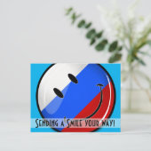 Lächelnde russische Flagge Postkarte (Stehend Vorderseite)