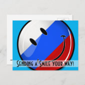 Lächelnde russische Flagge Postkarte (Vorne/Hinten)