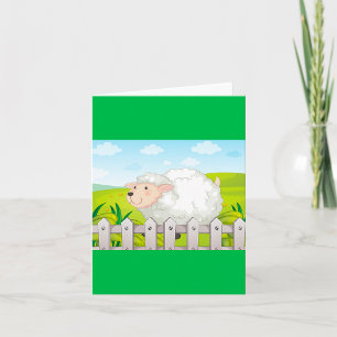 Lächelnde Schafe in sonniger Landschaft Karte